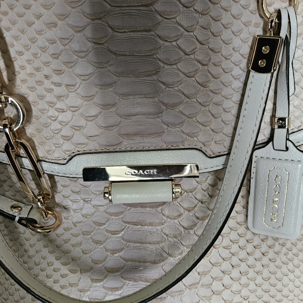 Coach Madison Embossed Python Leather Satchel - Picture 3 of 11